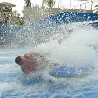 FlowBarrel, at Wavehouse, Sentosa, creates waves for surfing.